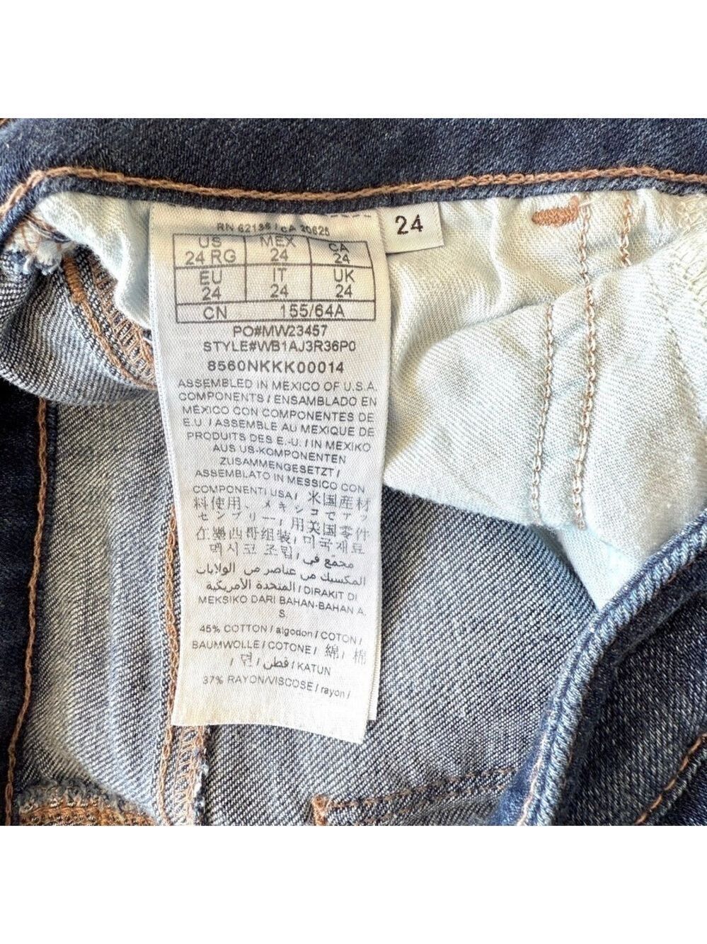 Guess Los Angeles Sexy Curve Dark Wash Womens Denim Jeans Size 24 Mid Rise - Picture 8 of 11